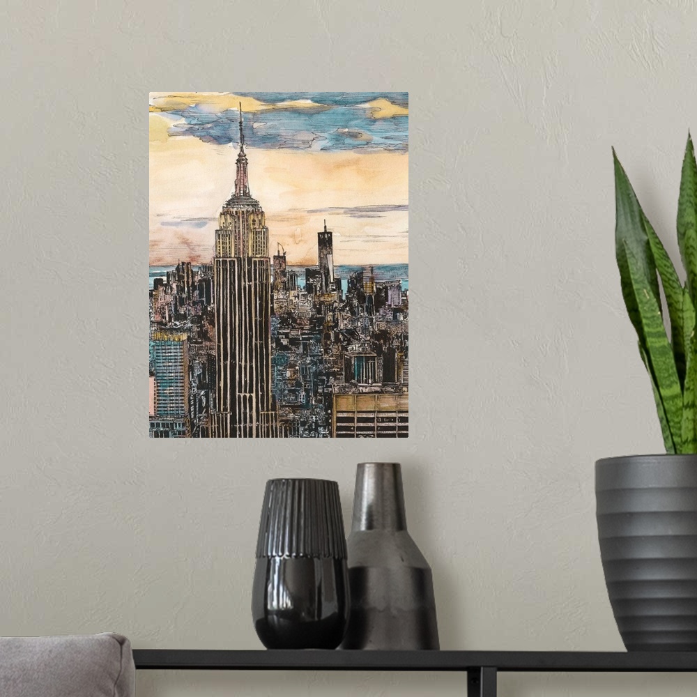 A modern room featuring US Cityscape-NYC