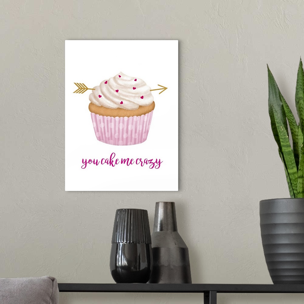 A modern room featuring Valentine's Cupcake I