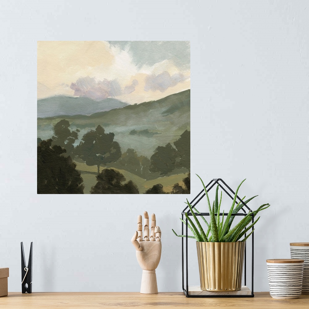A bohemian room featuring Valley Through The Trees II