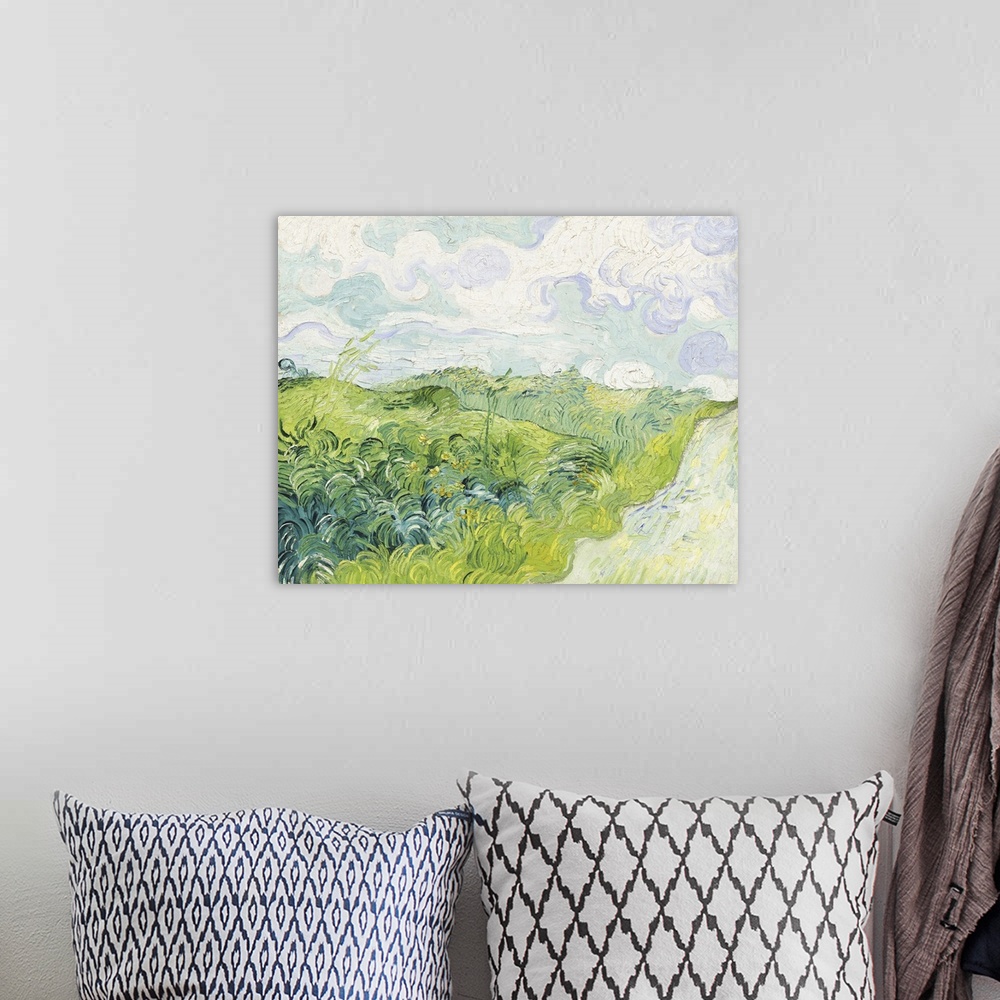 A bohemian room featuring Van Gogh Landscapes With Clouds I