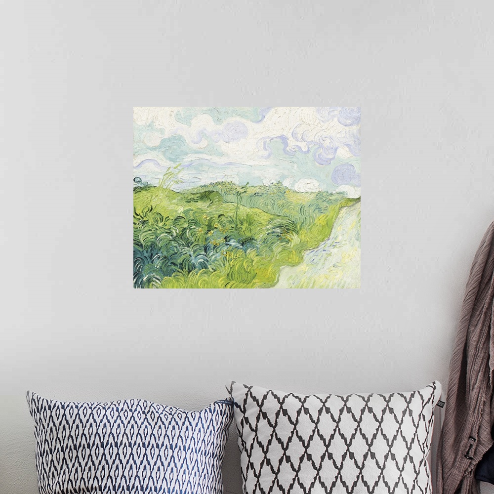 A bohemian room featuring Van Gogh Landscapes With Clouds I