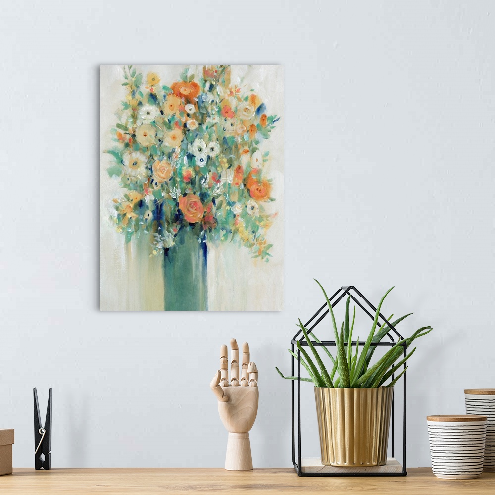 A bohemian room featuring Vase Of Spring Flowers I
