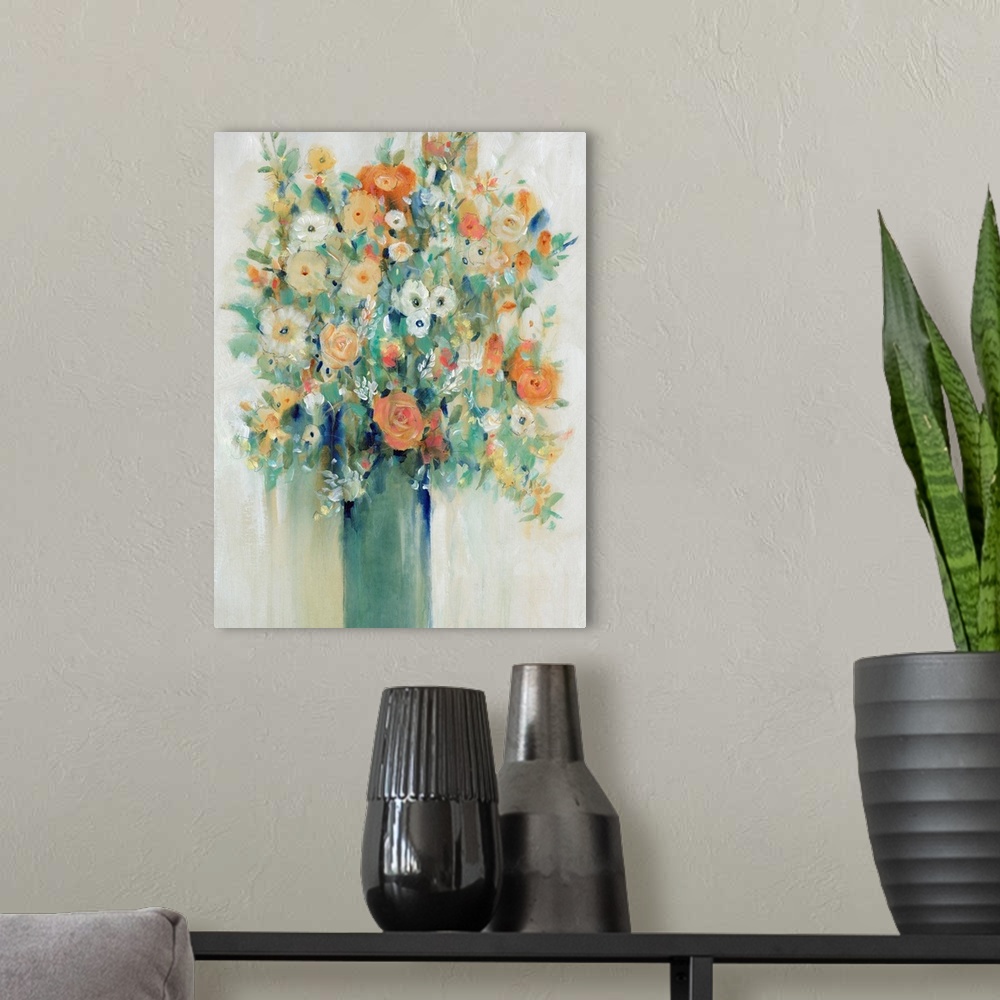 A modern room featuring Vase Of Spring Flowers I