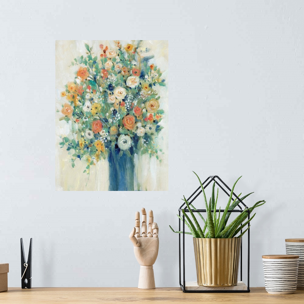 A bohemian room featuring Vase Of Spring Flowers II