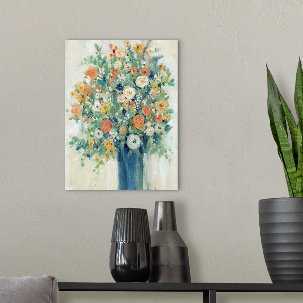 A modern room featuring Vase Of Spring Flowers II