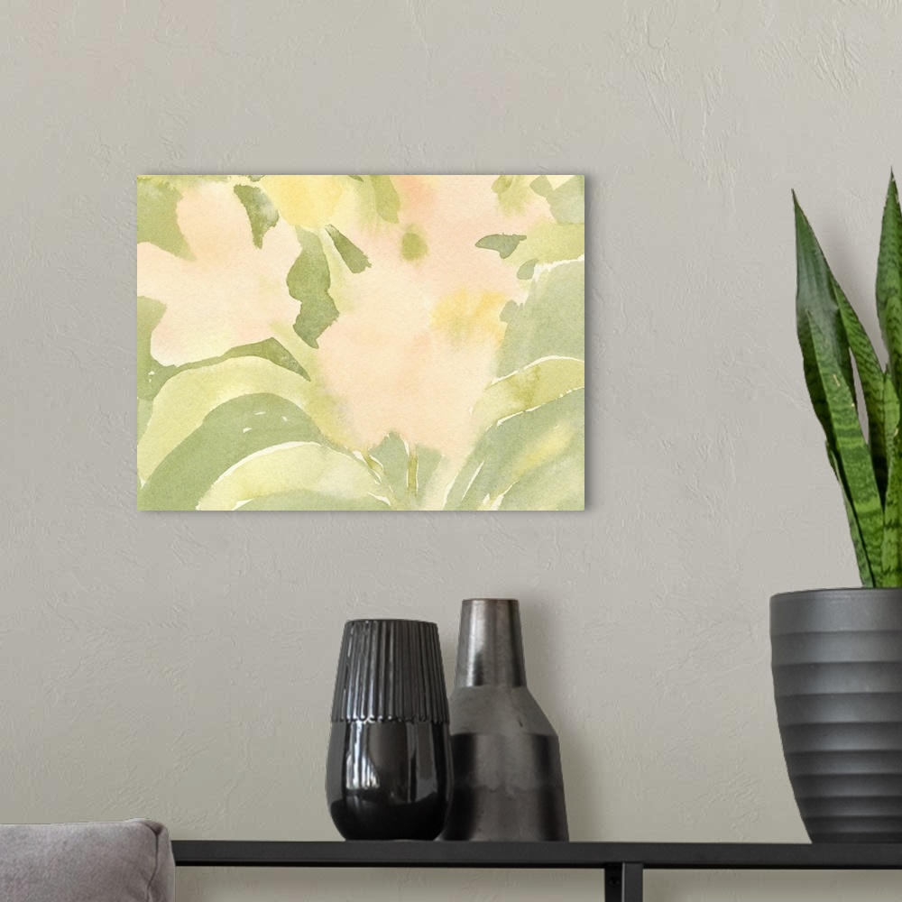 A modern room featuring Verdant Floral Abstract II