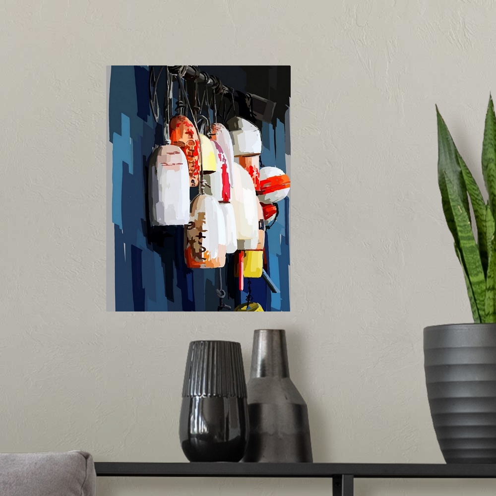 A modern room featuring Vibrant Buoys II