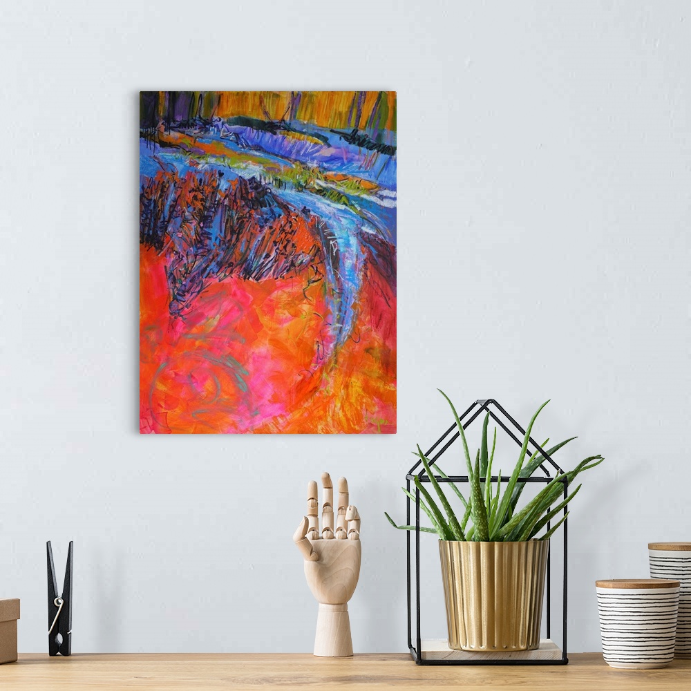 A bohemian room featuring Vibrant Flow I