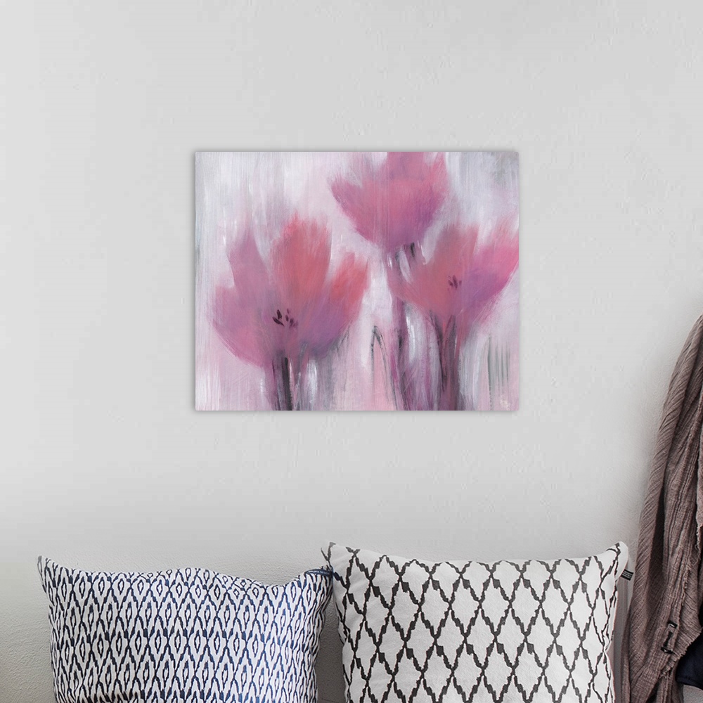 A bohemian room featuring Vibrant Fuchsia Floral II