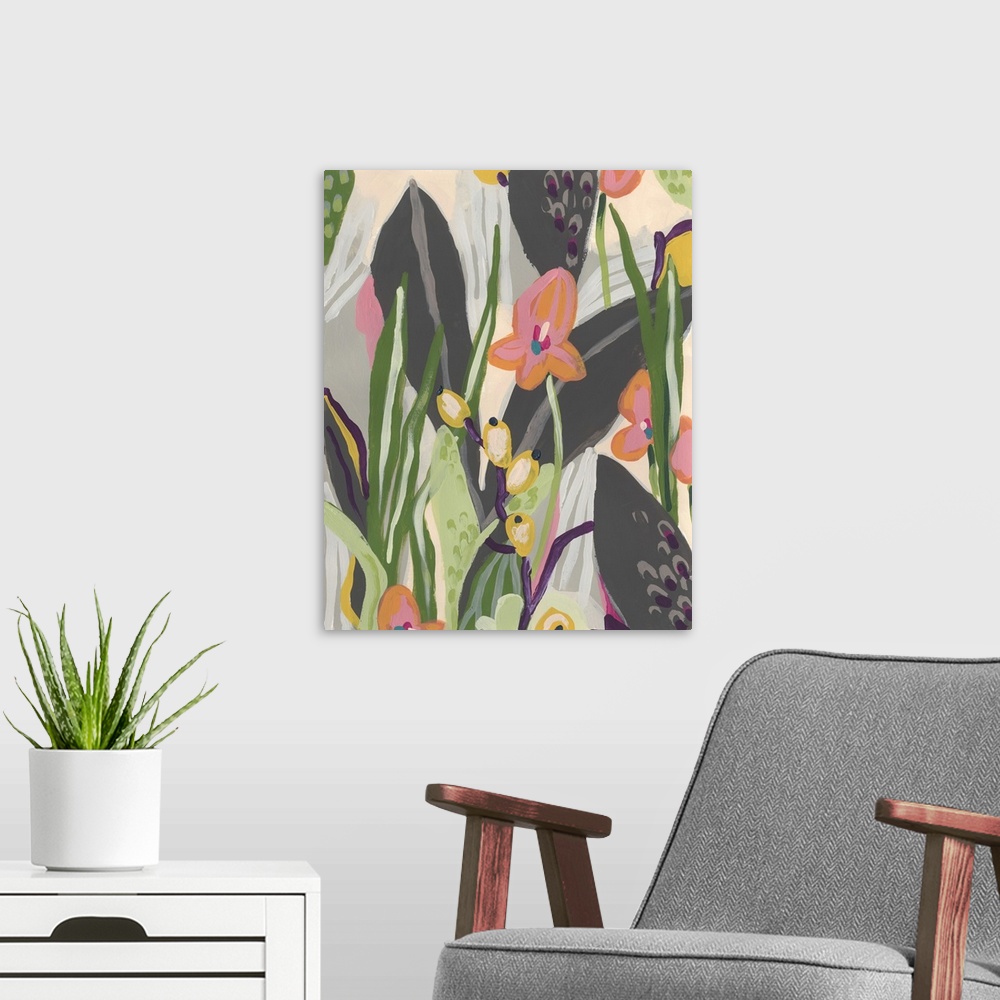 A modern room featuring Vibrant Ladyslippers I