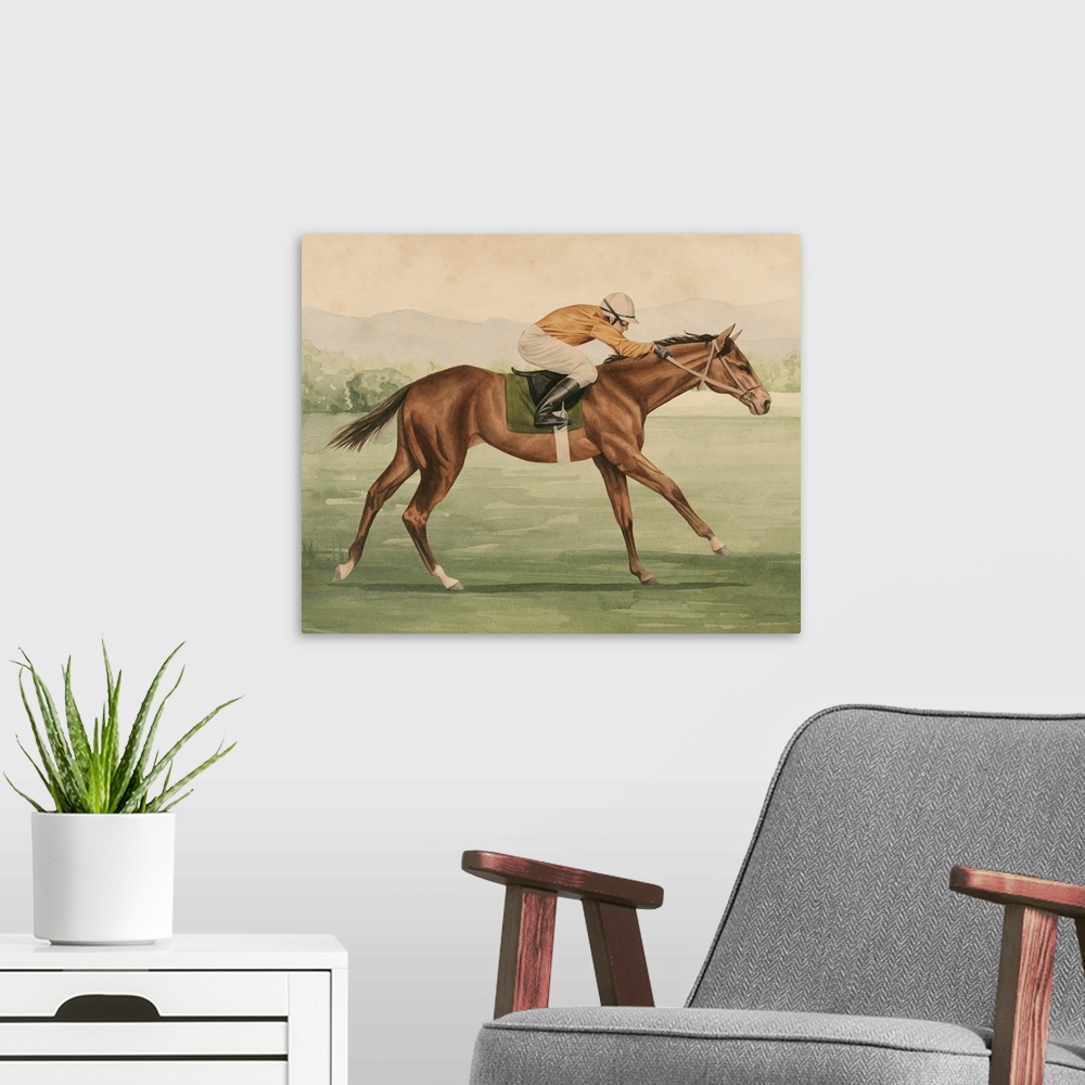 A modern room featuring Vintage Equestrian II