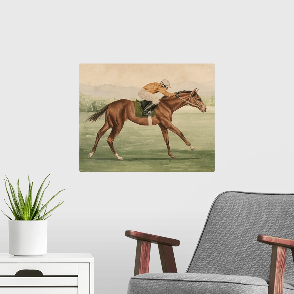 A modern room featuring Vintage Equestrian II
