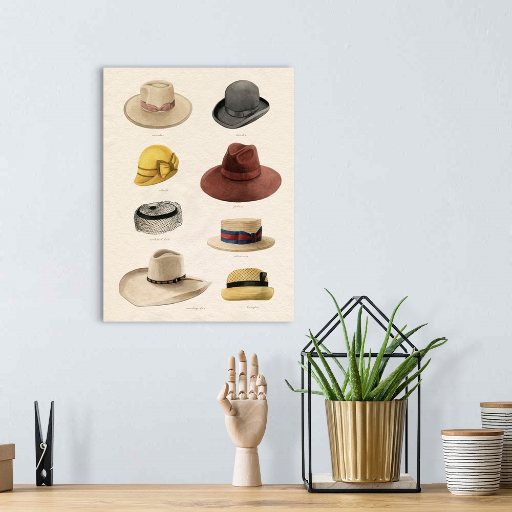 A bohemian room featuring Vintage Hats II