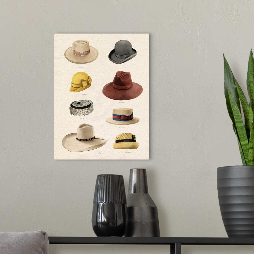 A modern room featuring Vintage Hats II