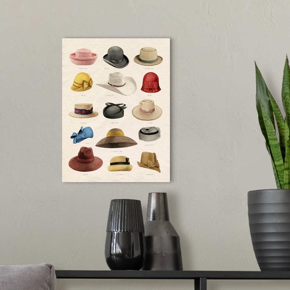 A modern room featuring Vintage Hats III