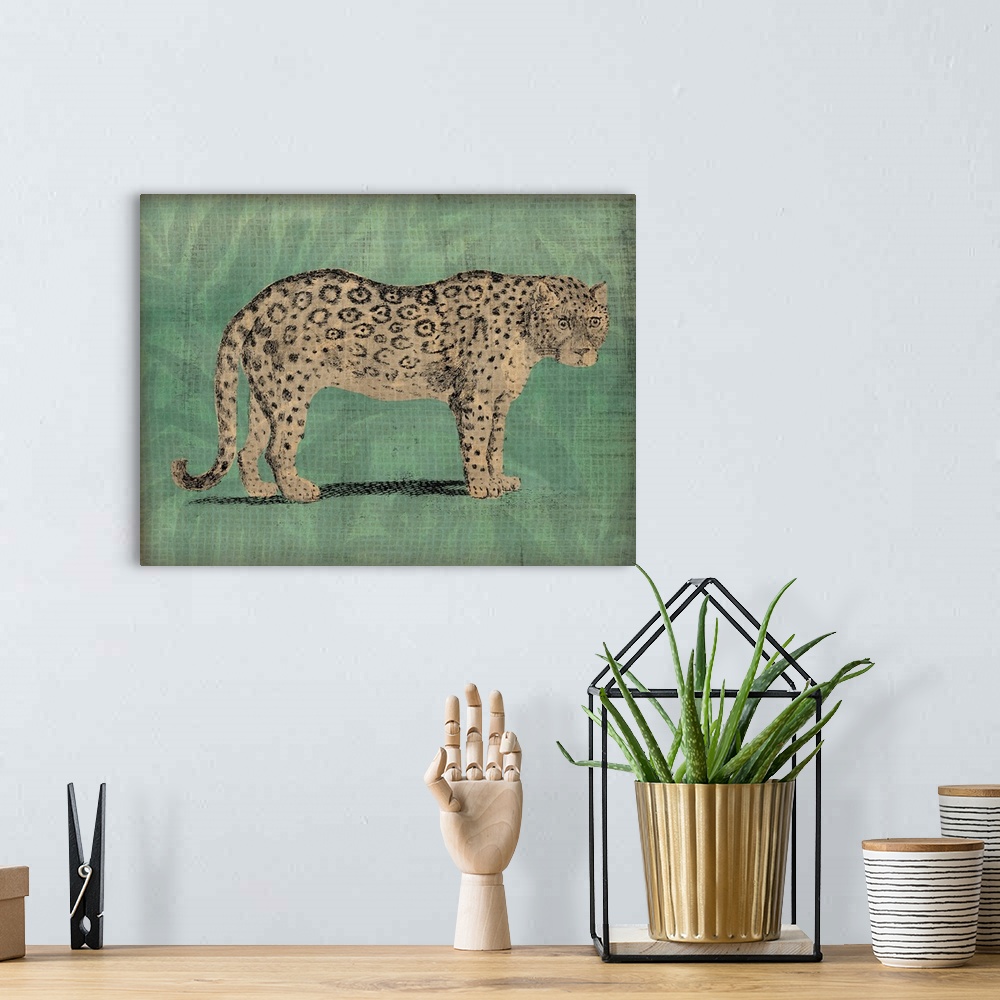 A bohemian room featuring Vintage Jungle Cat I
