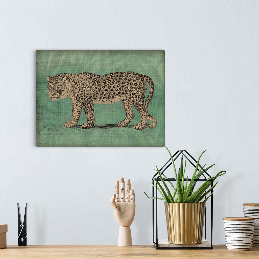A bohemian room featuring Vintage Jungle Cat II