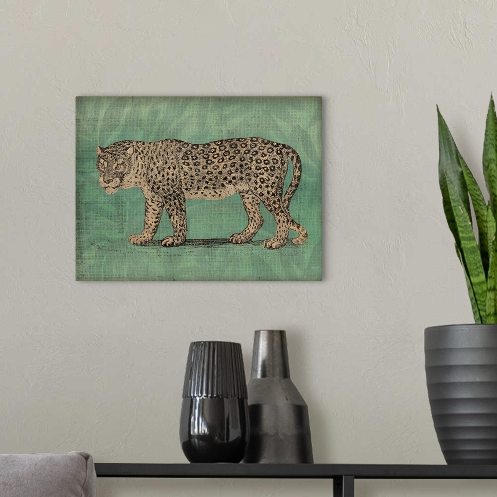 A modern room featuring Vintage Jungle Cat II