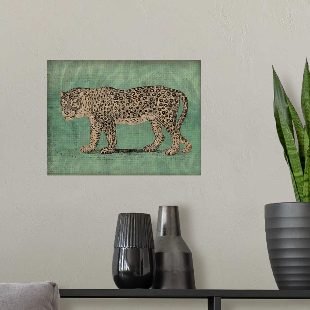 A modern room featuring Vintage Jungle Cat II