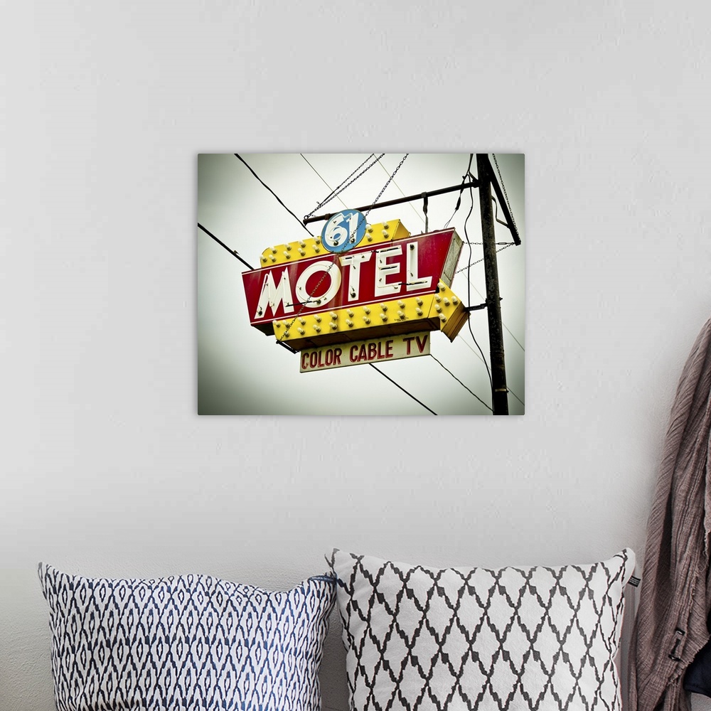 A bohemian room featuring Vintage Motel V
