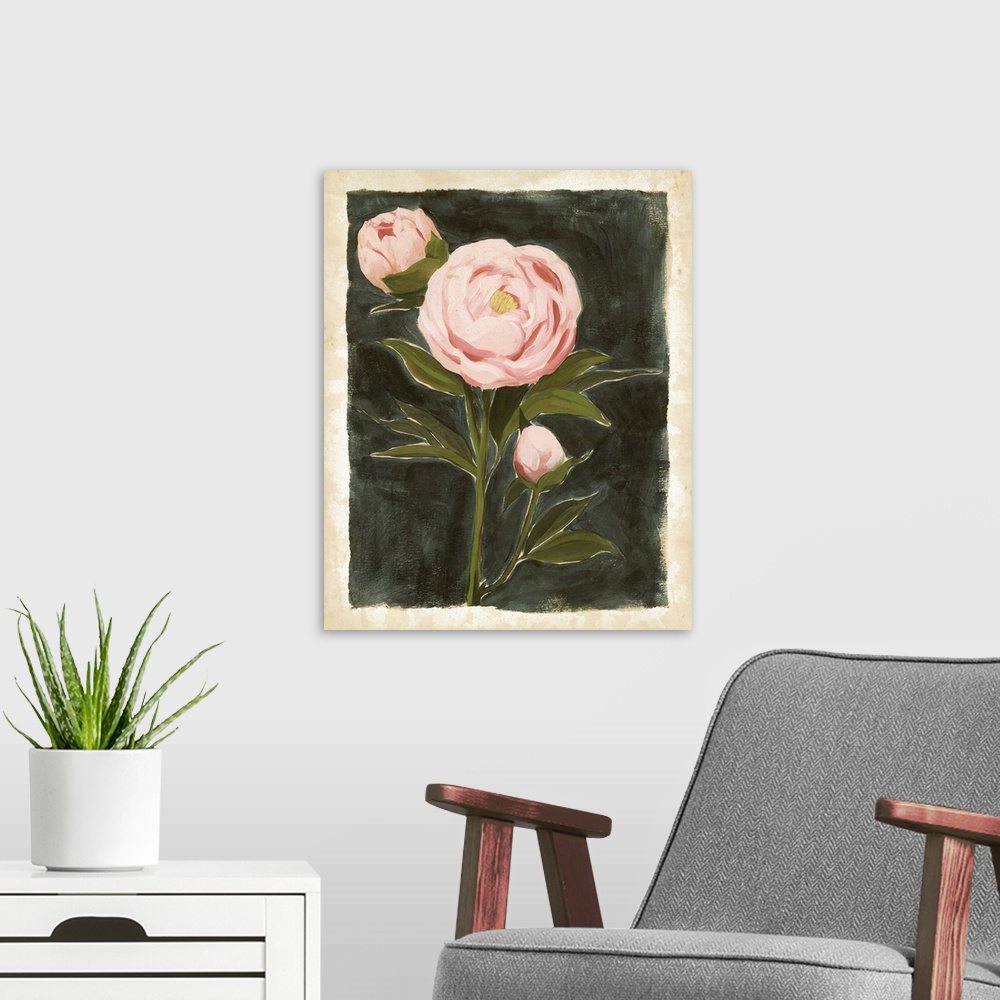 A modern room featuring Vintage Peonies I