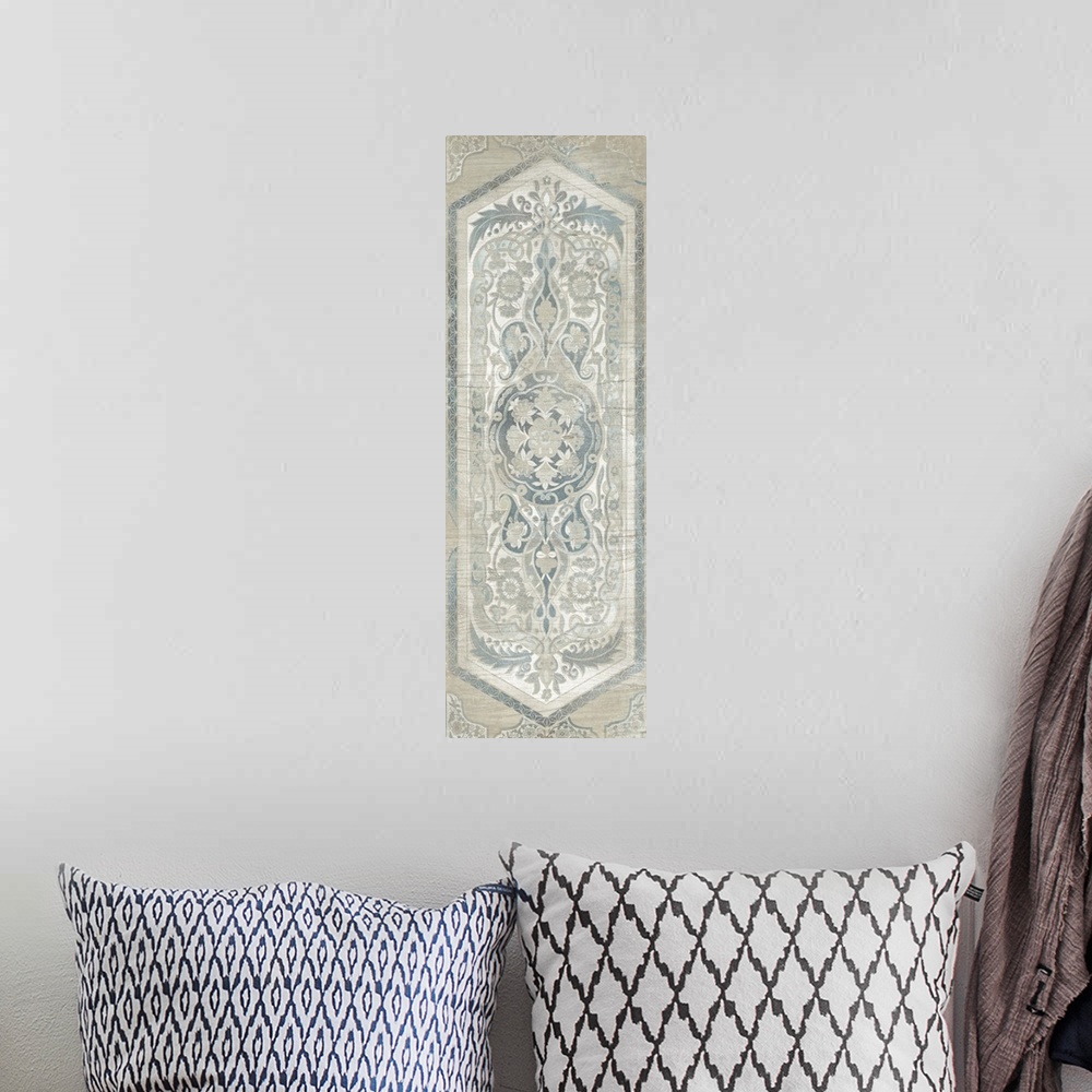 A bohemian room featuring Vintage Persian Panel IV