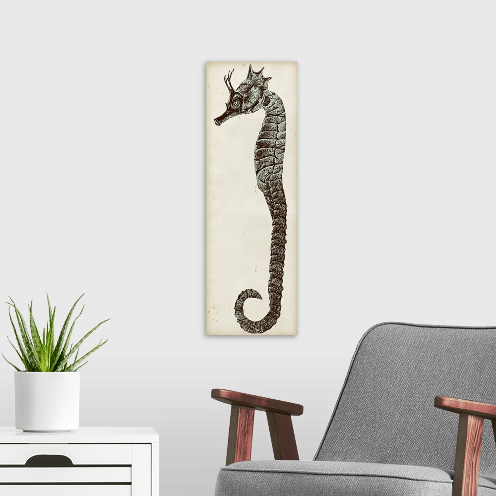 A modern room featuring Vintage Seahorse I