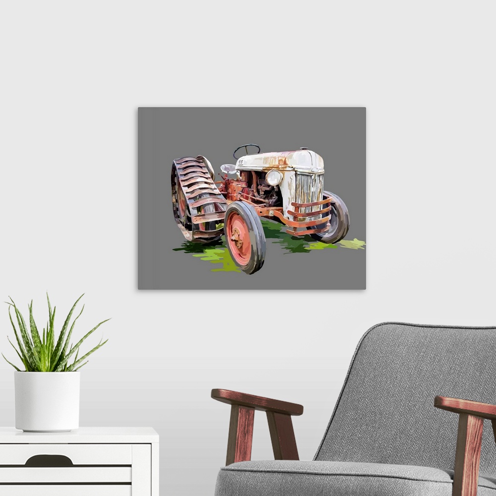 A modern room featuring Vintage Tractor XIV