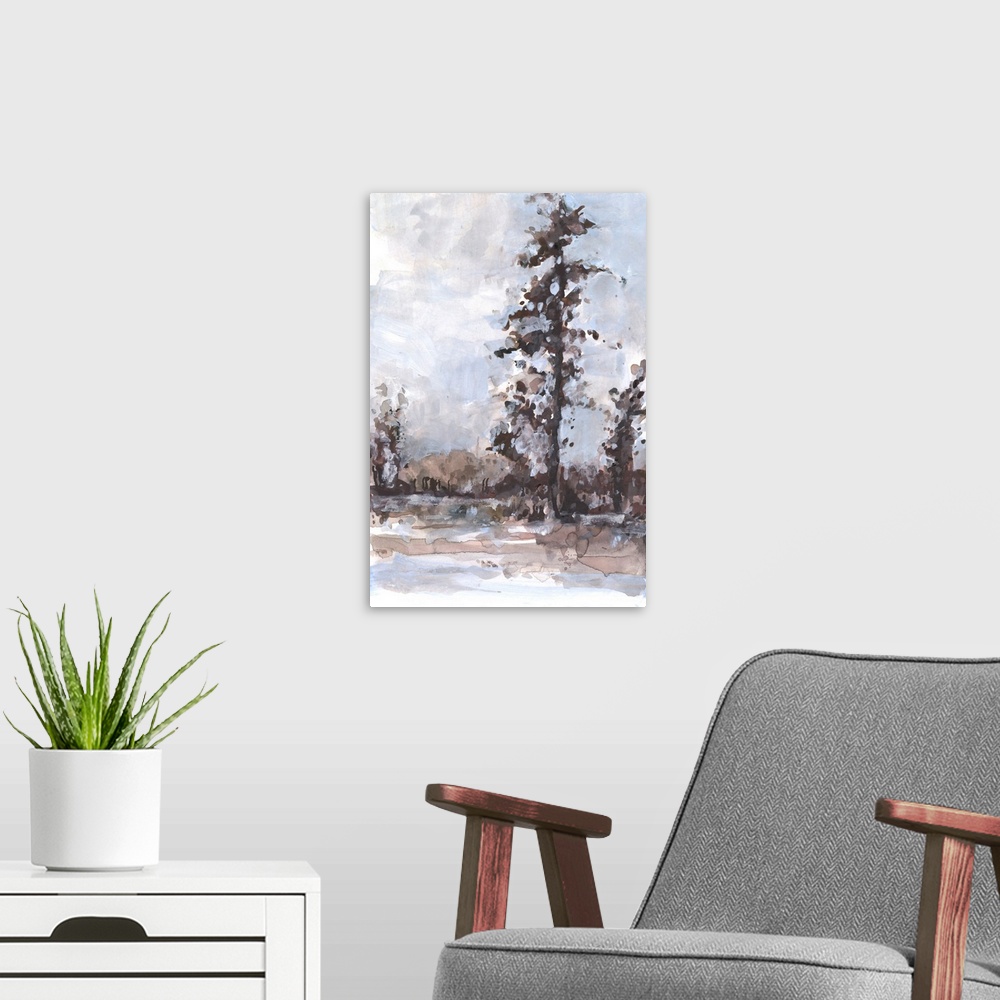 A modern room featuring Vintage Tree Moment II