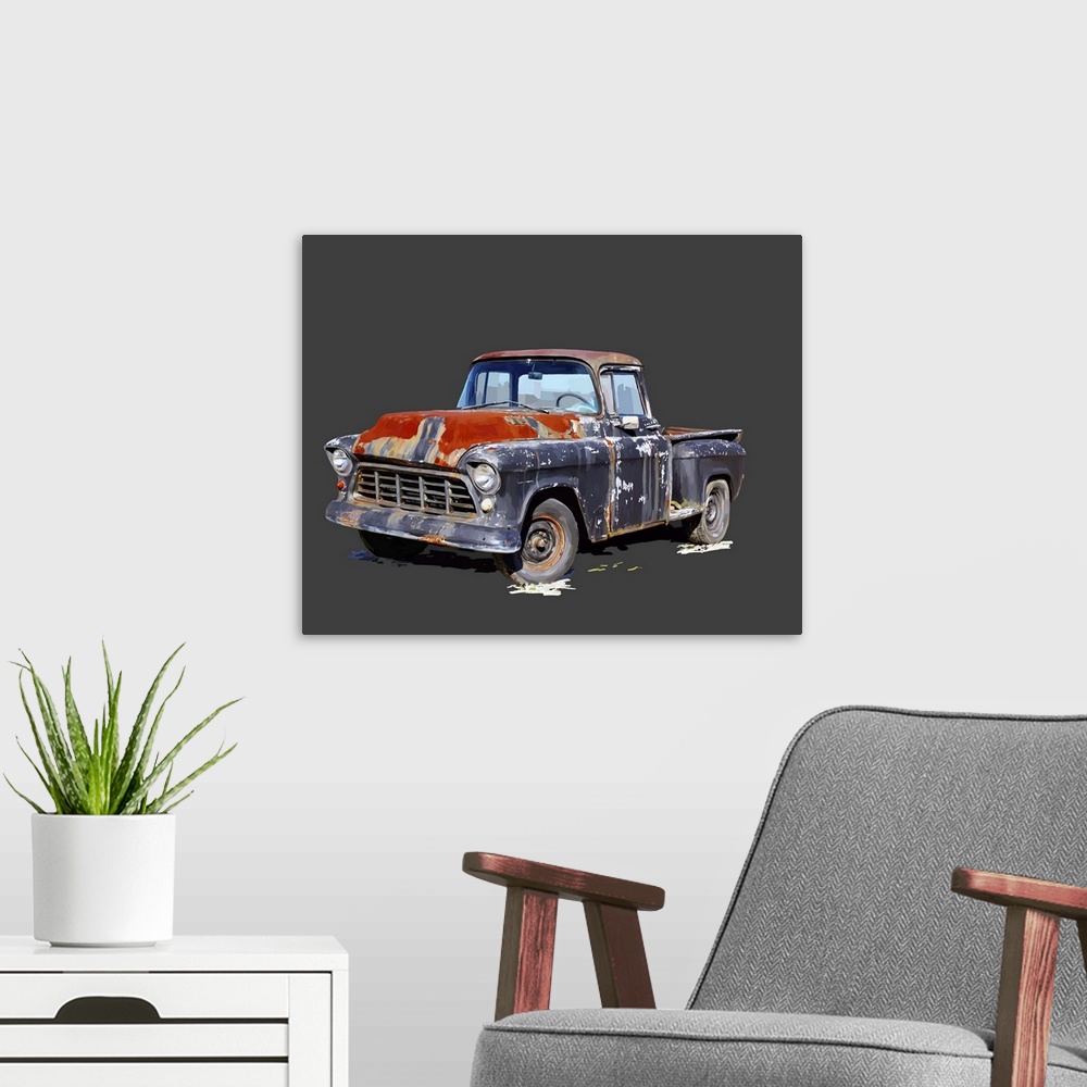 A modern room featuring Vintage Truck IV