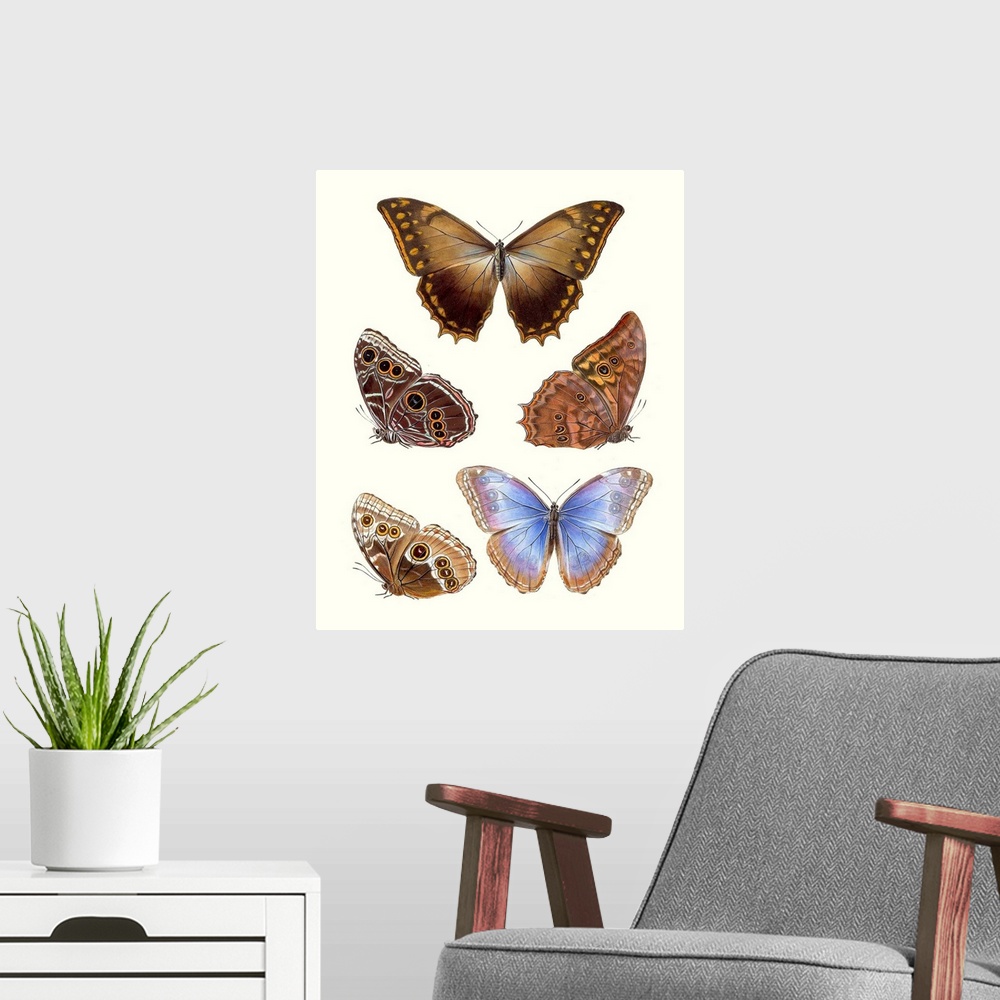 A modern room featuring Violet Butterflies I