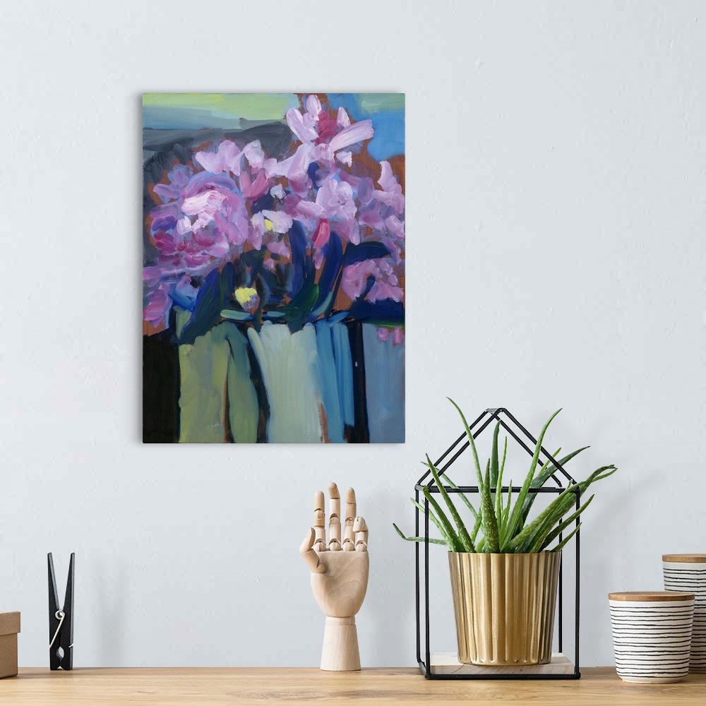 A bohemian room featuring Violet Spring Flowers III
