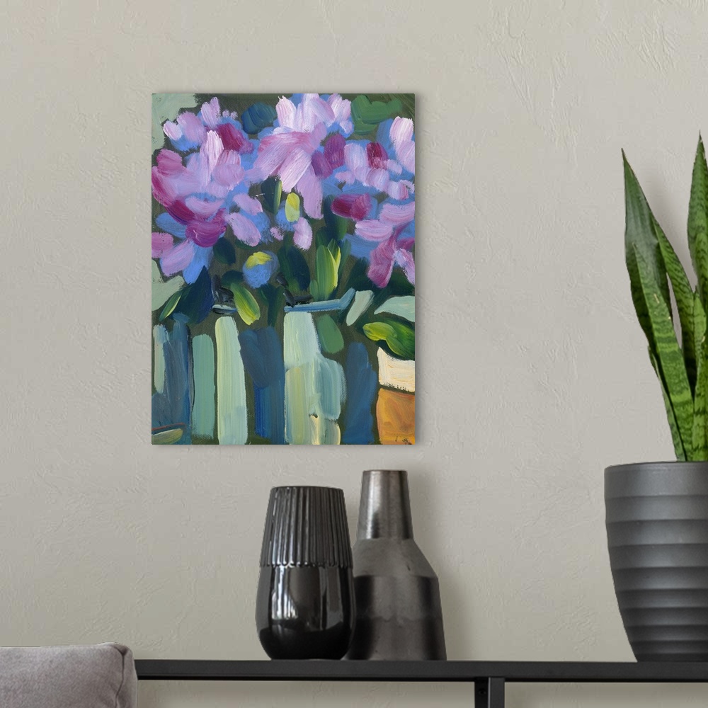 A modern room featuring Violet Spring Flowers V
