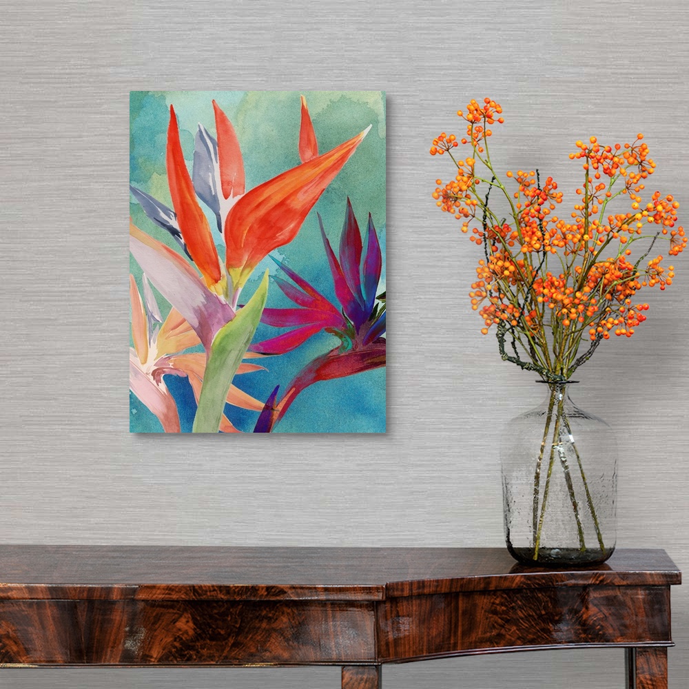 A traditional room featuring Vivid Birds of Paradise I