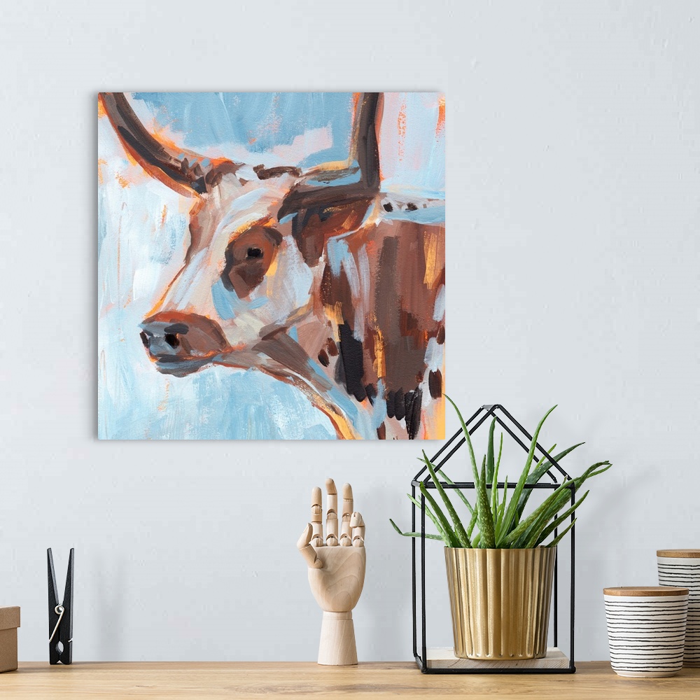 A bohemian room featuring Vivid Cattle II