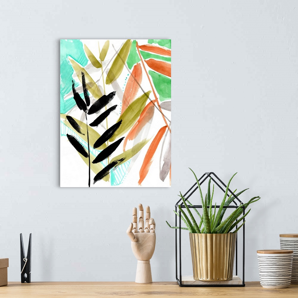 A bohemian room featuring Vivid Fronds II