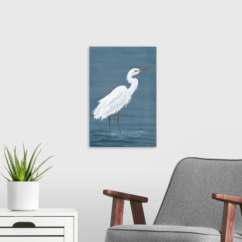 A modern room featuring Wading Egret I