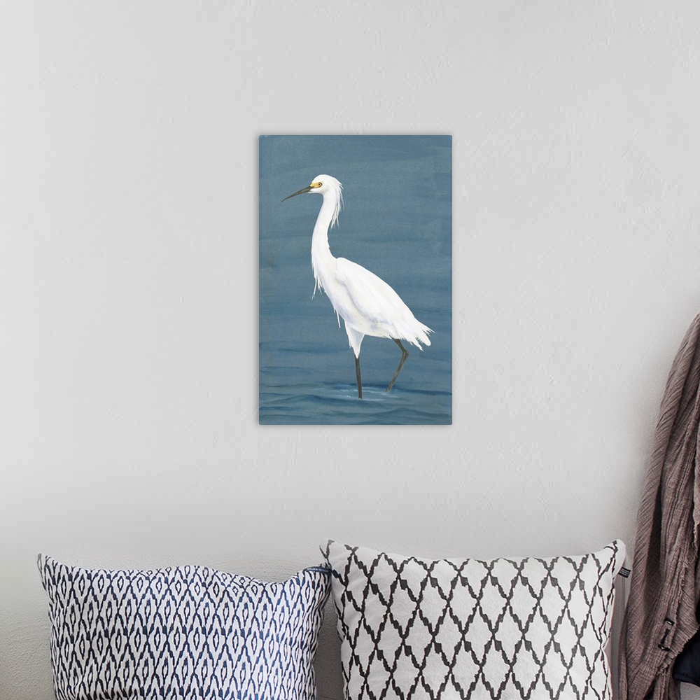 A bohemian room featuring Wading Egret II