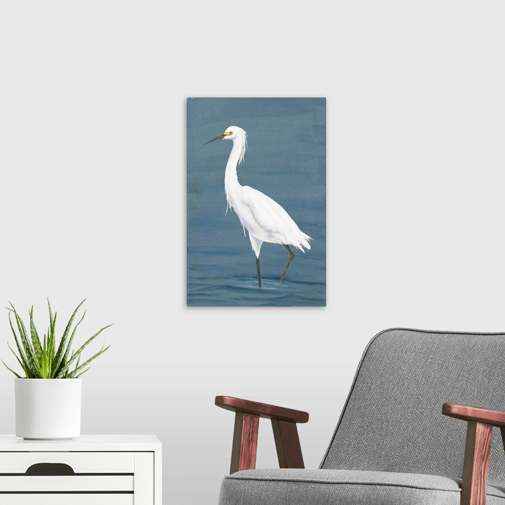 A modern room featuring Wading Egret II