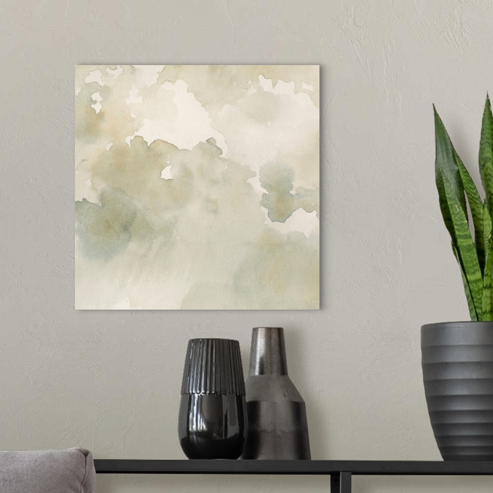 A modern room featuring Warm Clouds Abstract II