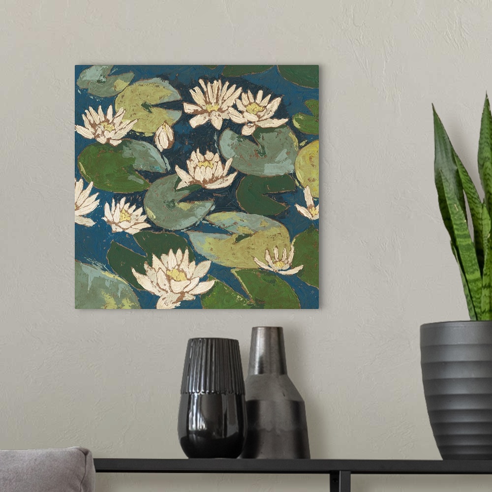 A modern room featuring Water Flowers I
