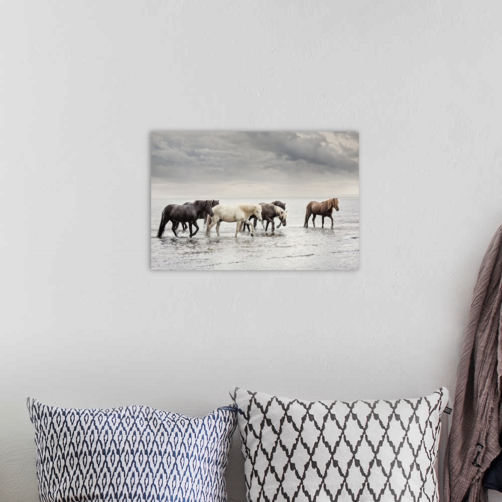 A bohemian room featuring Water Horses IV