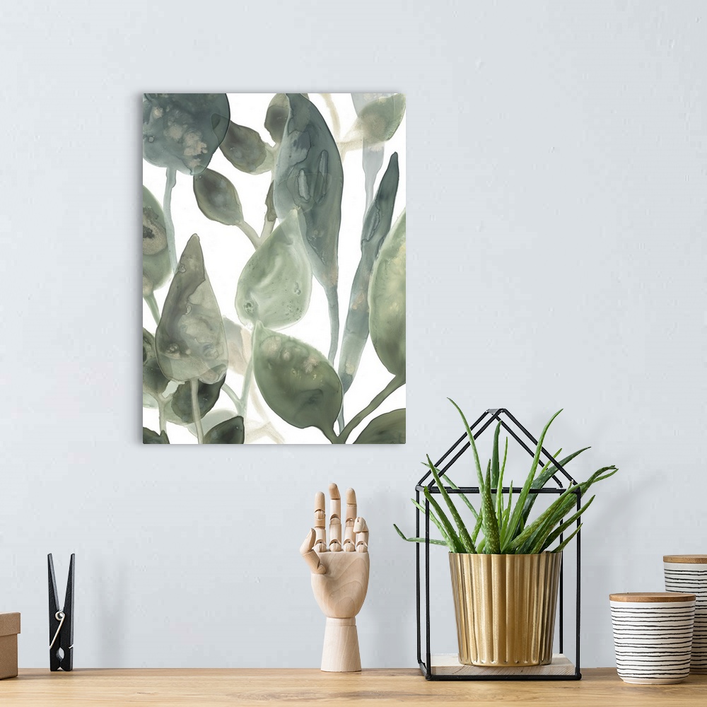 A bohemian room featuring Water Leaves IV
