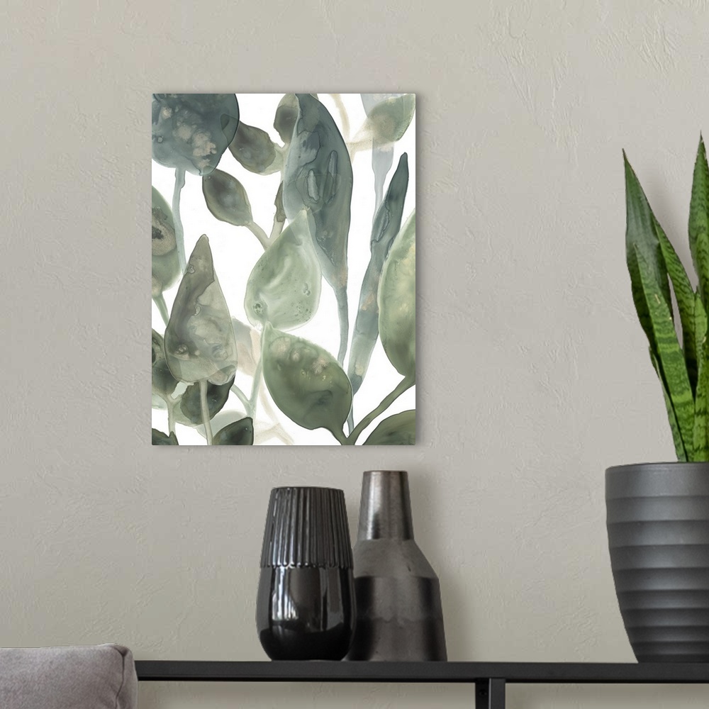 A modern room featuring Water Leaves IV
