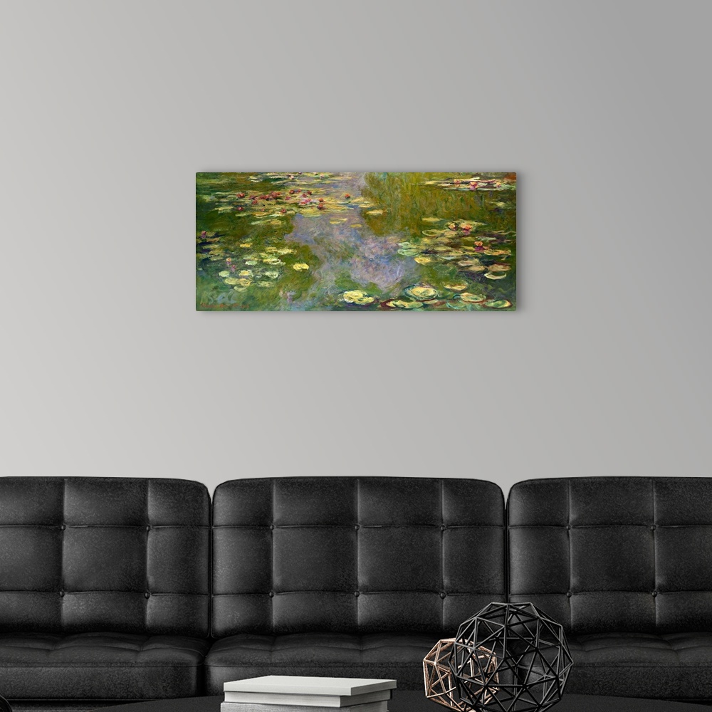 A modern room featuring Water Lilies I