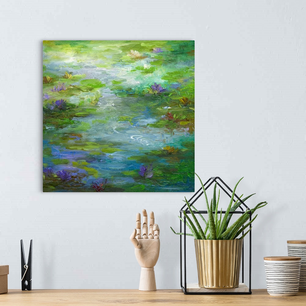 A bohemian room featuring Water Lily Pond 1