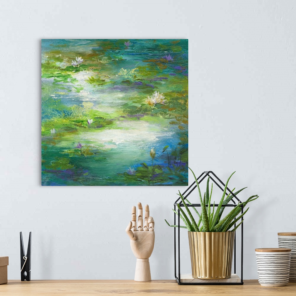 A bohemian room featuring Water Lily Pond 2
