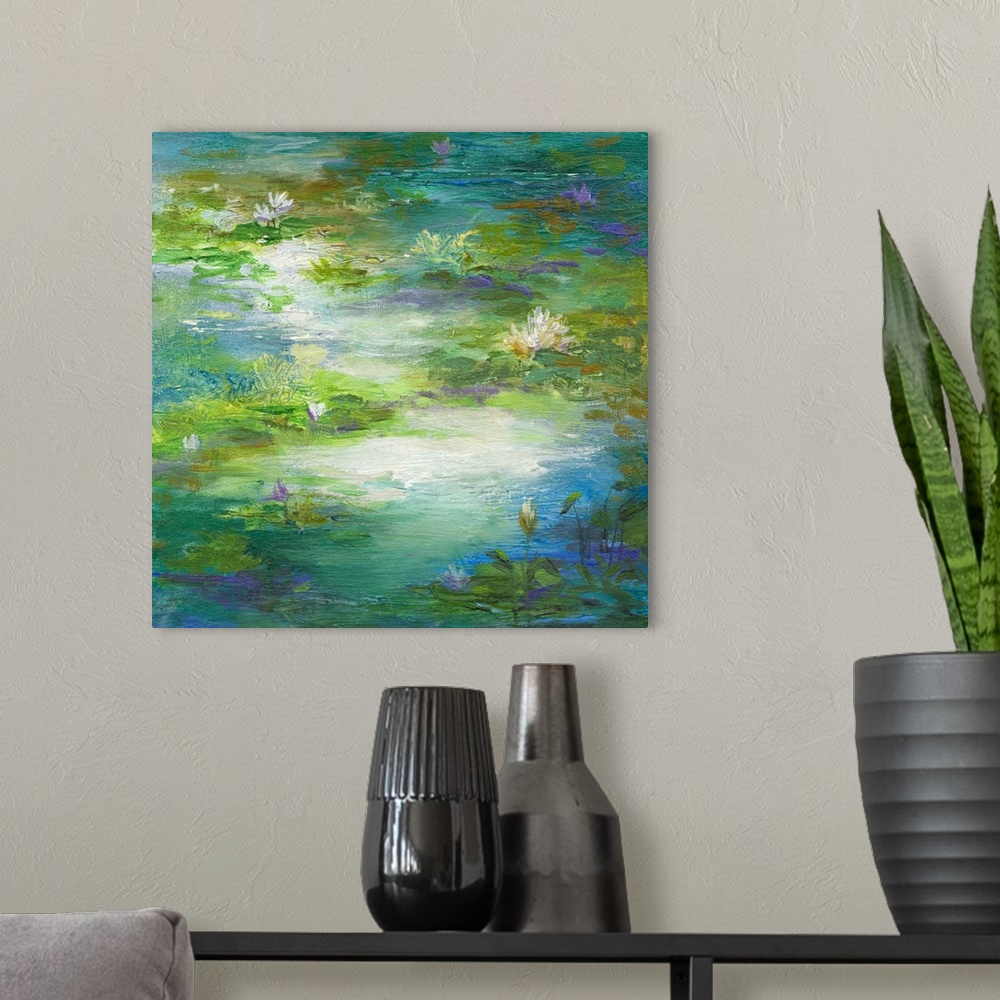 A modern room featuring Water Lily Pond 2