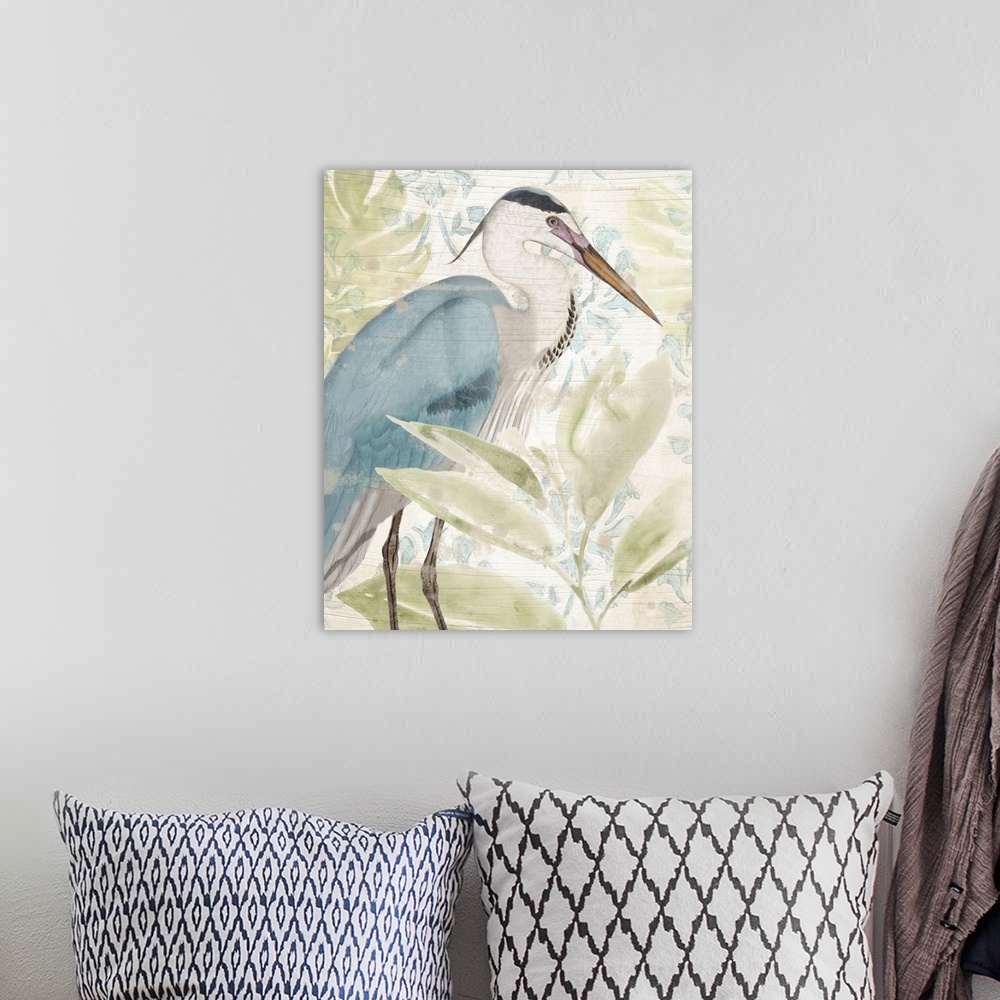 A bohemian room featuring Waterbird Tapestry II