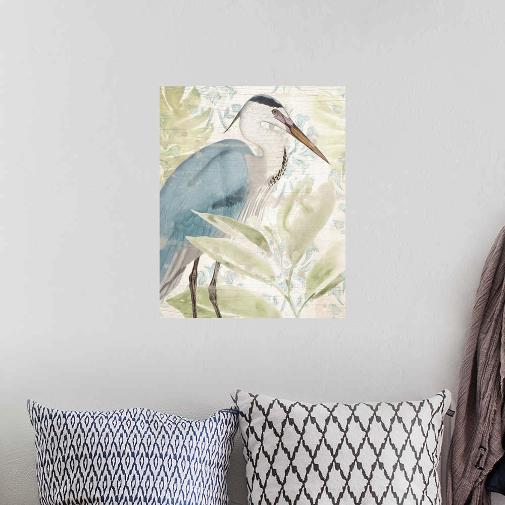 A bohemian room featuring Waterbird Tapestry II